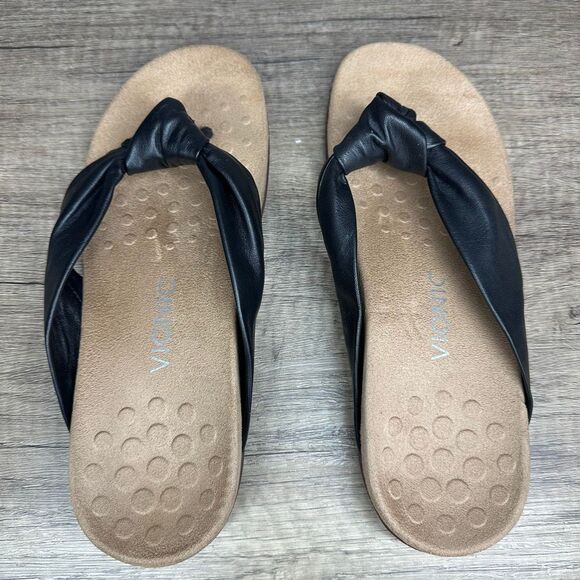 Vionic~Women’s~”Pippa” Black Slip On Thong Flip Flop Sandals~Size 8.5 - Picture 6 of 9